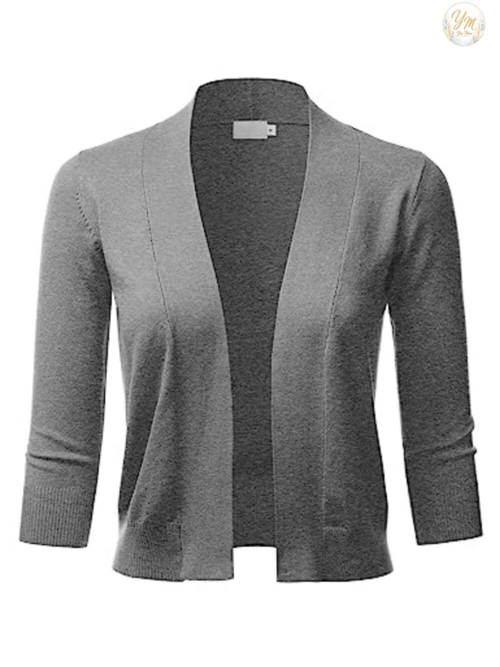 Women's Classic 3/4 Sleeve Open Front Cropped Bolero Cardigan Shrug